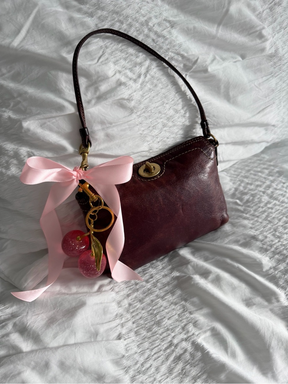 Vintage Coach Plum Leather Kisslock Mini Bag